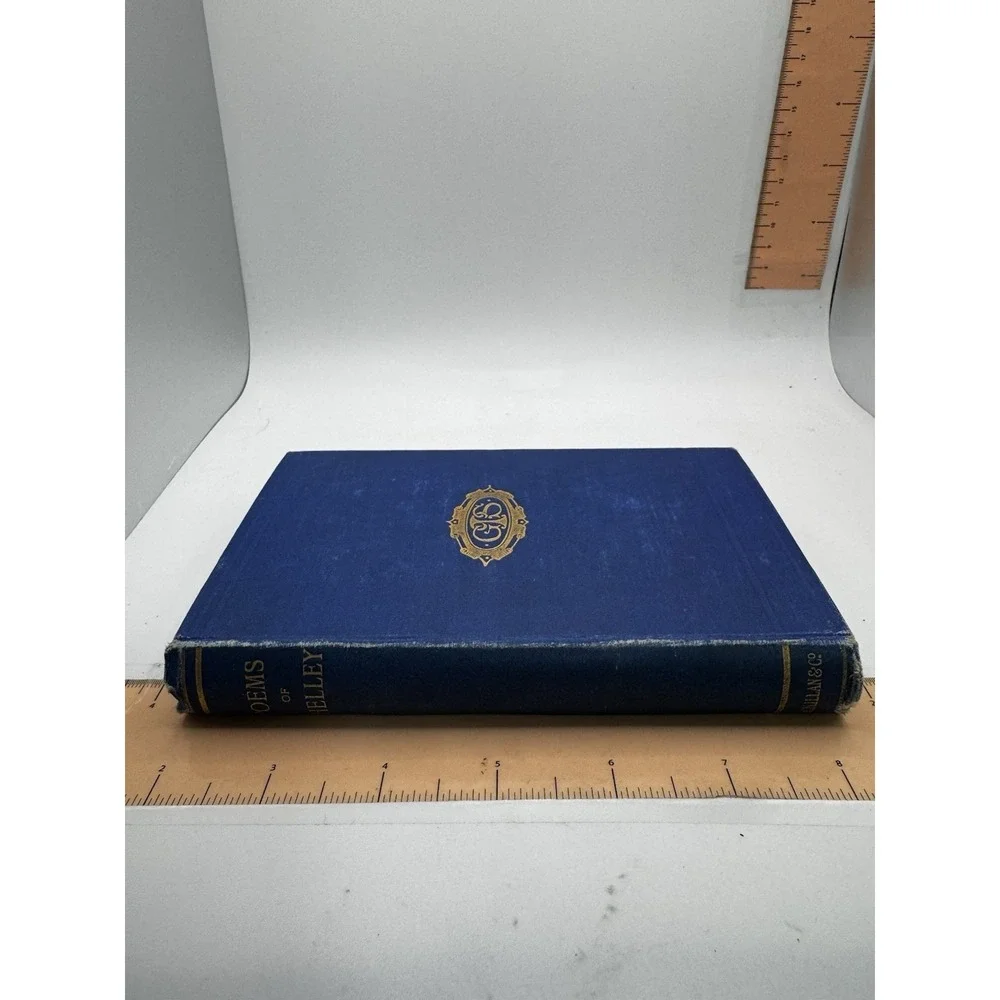 POEMS OF SHELLEY - 1922 HC LEATHER ANTIQUE -MACMILLAN & CO LONDON